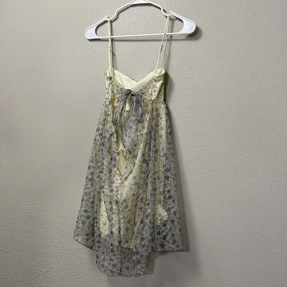 Lucy in the Sky Mesh Sequin Floral Babydoll Dress - Picture 7 of 13